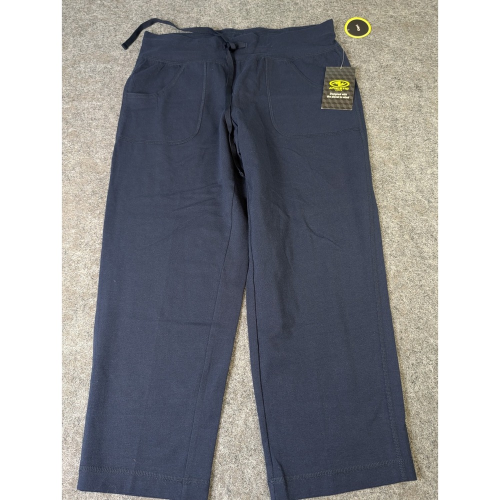 Athletic Works Womens Core Knit Capri Pants Dark Navy Blue Size S 4-6 NWT